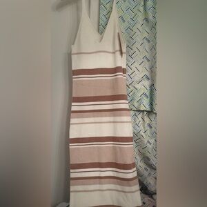 Striped Ribbed Knit Dress